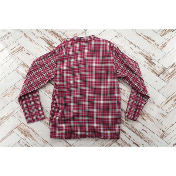 Polo Ralph Lauren Pajama Top Mens Medium Sleepwear Red Plaid Button Up Sleepwear - Picture 2 of 8